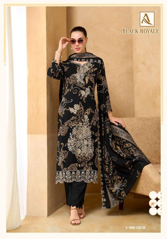 Alok suits black royale cotton dress materials wholesale